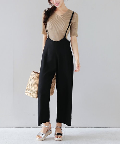 DHOLIC（ディーホリック）の「ダブルストラップワイドオールインワン（つなぎ/オールインワン・レディース・FREE）」の2枚目の写真