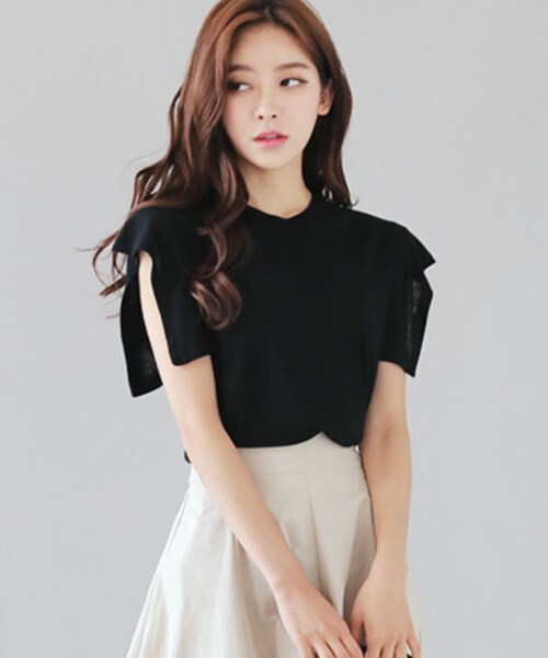 DHOLIC（ディーホリック）の「リネン混スクエアスリーブTシャツ（Tシャツ/カットソー・レディース・FREE）」の2枚目の写真