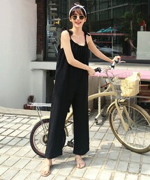 DHOLIC | ヒップポケットスリーブレスワイドオールインワン(Tシャツ/カットソー)