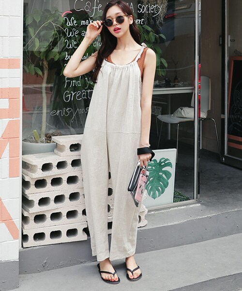 DHOLIC（ディーホリック）の「ヒップポケットスリーブレスワイドオールインワン（Tシャツ/カットソー・レディース・FREE）」の2枚目の写真