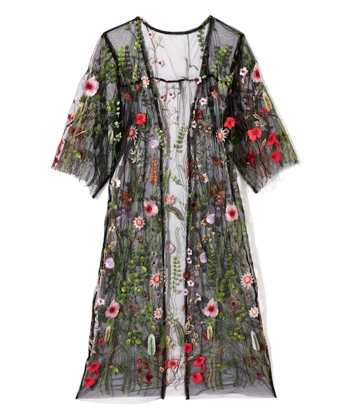 GRL(グレイル)の「チュールフラワー刺繍ガウンカーディガン(カーディガン/ボレロ・レディース・ブラック・F)」の1枚目の写真