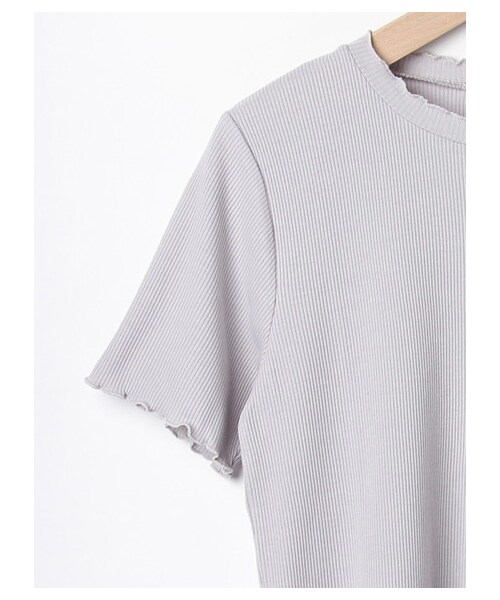 ehka sopo（エヘカソポ）の「テレコ半袖インナー（トップス・オフホワイト/グレー/ブラック・M）」の4枚目の写真