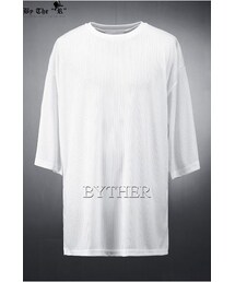 ByTheR | オーバーサイズクルーネックリブ編み半袖Tシャツ(Tシャツ/カットソー)