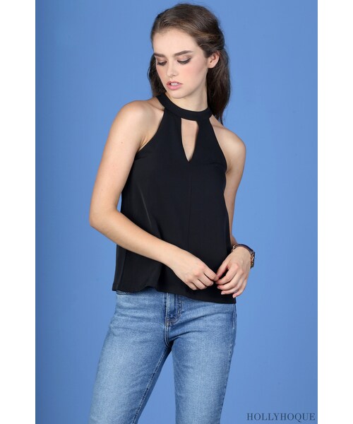 Hollyhoque(ホーリーホキュー)の「Dally Keyhole Top Black(その他・レディース・other・S/M)」の2枚目の写真