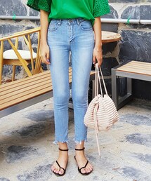 DHOLIC | アンバランスカットオフスキニーデニムパンツ(デニムパンツ)