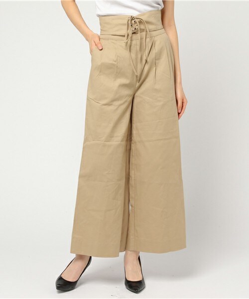 archives（アルシーヴ）の「ベルト付ワイドパンツ（その他パンツ・レディース・ブラック/ベージュ/オレンジ・MEDIUM）」の2枚目の写真