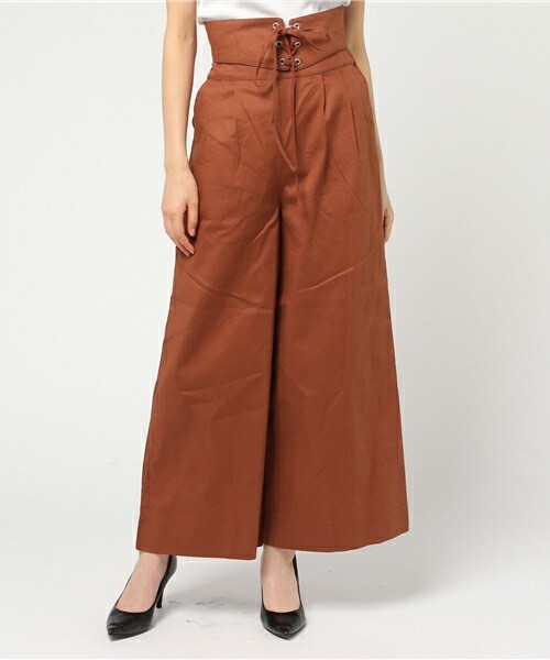 archives（アルシーヴ）の「ベルト付ワイドパンツ（その他パンツ・レディース・ブラック/ベージュ/オレンジ・MEDIUM）」の3枚目の写真