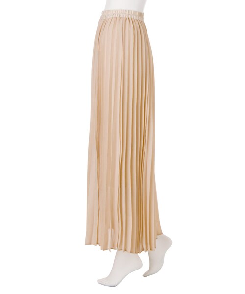 LAGUNAMOON(ラグナムーン)の「シアープリーツマキシスカート(スカート・レディース・ホワイト/ブラック/ベージュ・S/M)」の5枚目の写真