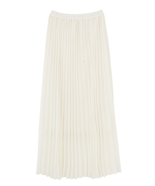 LAGUNAMOON(ラグナムーン)の「シアープリーツマキシスカート(スカート・レディース・ホワイト/ブラック/ベージュ・S/M)」の1枚目の写真