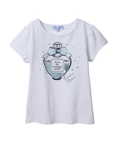 motherways（マザウェイズ）の「ガールズプチパレ香水瓶柄半袖Tシャツ