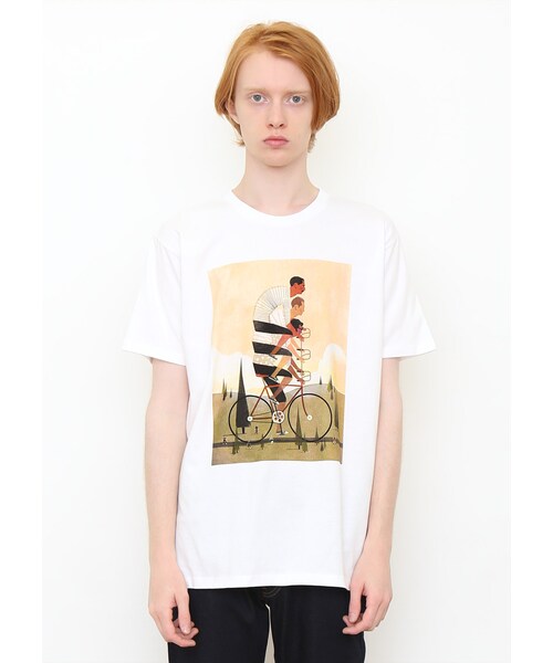 Design Tshirts Store graniph（デザイン　ティーシャツ　ストア　グラニフ）の「バイク (キース ネグレー)（トップス・ホワイト・SS/S/M/L）」の7枚目の写真