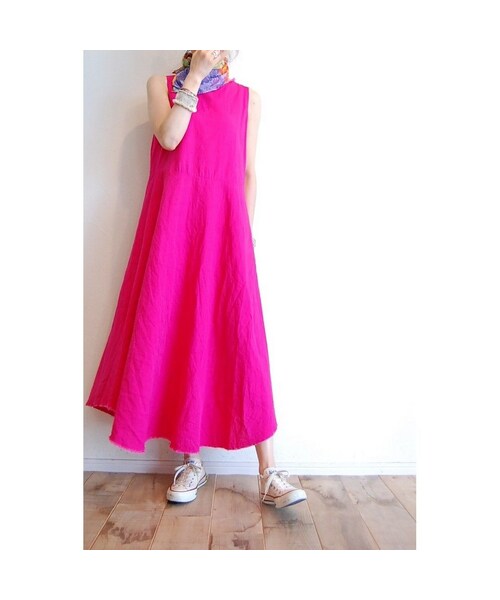 STORES.jp（ストアーズドットジェーピー）の「リネンフリンジワンピース（ワンピース・レディース・その他）」の2枚目の写真