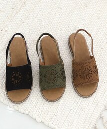 SOVOMALL | エスニック風パンチングスリングバックサンダル(サンダル)