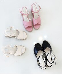 SOVOMALL | クロスアッパーウェッジサンダル(サンダル)