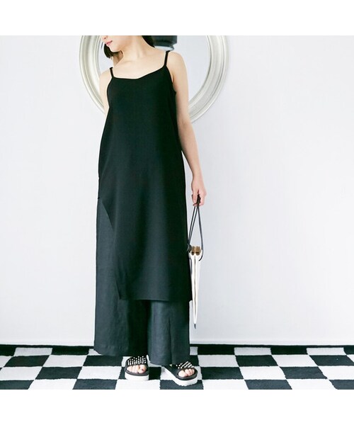 C'est pas grave(セパグラーブ)の「C'est pas Grave(セパ・グラーヴ) ジョーゼットキャミワンピース(ワンピース・レディース・ブラック・38(M))」の1枚目の写真