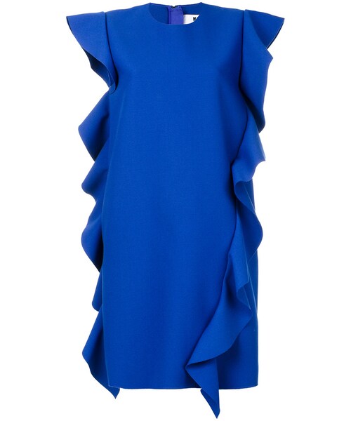 Msgm エムエスジーエム の Msgm ラッフル ワンピース Women ポリエステル スパンデックス ビスコース 40 ワンピース Wear
