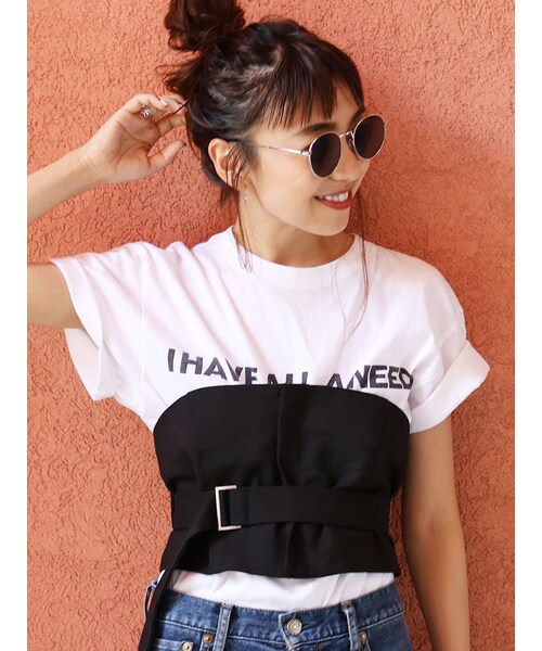 Ungrid（アングリッド）の「2wayベルトビスチェ（トップス・レディース・ブラック/キャメル・F）」の3枚目の写真