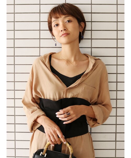 Ungrid（アングリッド）の「2wayベルトビスチェ（トップス・レディース・ブラック/キャメル・F）」の6枚目の写真