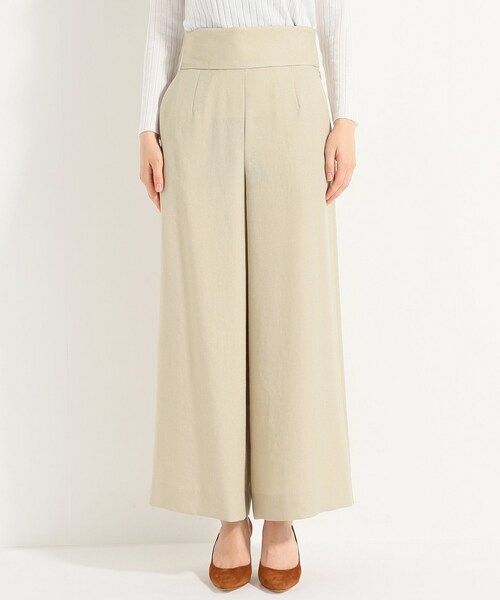FRAMeWORK（フレームワーク）の「リネンライク ワイドパンツ（パンツ・ベージュ A/36/在庫あり/38/残り2点）」の5枚目の写真