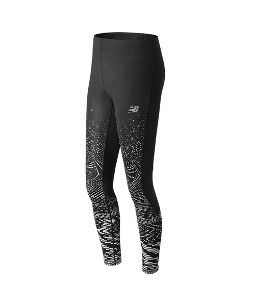 NEW BALANCE(ニューバランス)の「ウィメンズ インパクトプレミアムグラフィックタイツ(ウイメンズ > アパレル > ランニング・レディース・DGB ディスパースドグリッチ/ブラック・L/S/M)」の1枚目の写真