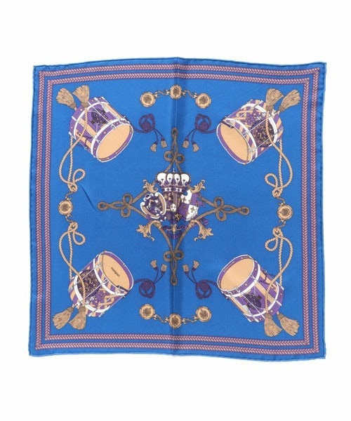 新品タグ付 manipuri シルク100% ドラム柄スカーフ ベージュ 新品タグ付 manipuri シルク100% ドラム柄スカーフ ベージュ