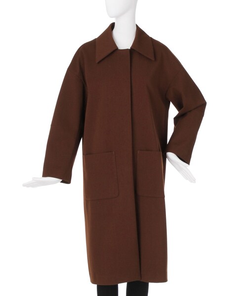 MURUA（ムルーア）の「【2017年秋冬新作】ステンカラーロングコート（ジャケット/アウター・レディース・ブラック/ブラウン/ミックス・F）」の2枚目の写真