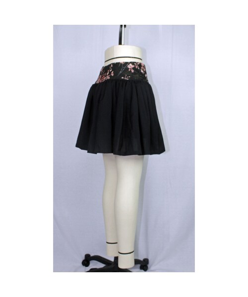 no brand（ノーブランド）の「【帯ボトムスシリーズ】ヒップハングのギャザースカート　(ブラック)　B28（スカート・レディース・その他）」の5枚目の写真