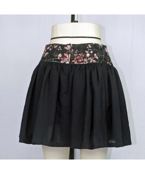 no brand（ノーブランド）の「【帯ボトムスシリーズ】ヒップハングのギャザースカート　(ブラック)　B28（スカート・レディース・その他）」の10枚目の写真