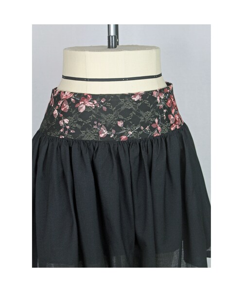 no brand（ノーブランド）の「【帯ボトムスシリーズ】ヒップハングのギャザースカート　(ブラック)　B28（スカート・レディース・その他）」の9枚目の写真