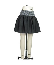 no brand | 【帯ボトムスシリーズ】ヒップハングのギャザースカート 本体:ベルギーリネン (ブラック) B4 【送料・代引き手数料無料】(スカート)