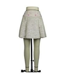 no brand | 【帯ボトムスシリーズ】ヒップハングのソフトプリーツスカート　本体：ラメ糸混ツイード　(ベージュ)　J27　【送料・代引き手数料無料】(スカート)