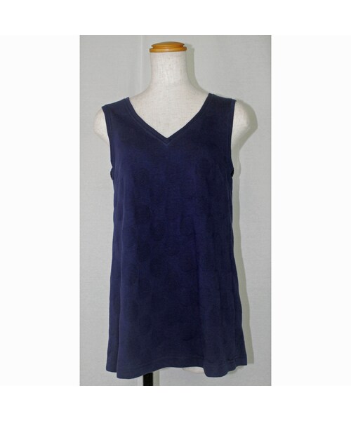 no brand（ノーブランド）の「可愛い花柄レースのバックスタイルと立体ドット柄生地が素敵なノースリーブカットソー　(ブルー)　D08　【送料・代引き手数料無料】（Tシャツ/カットソー・レディース・その他）」の6枚目の写真