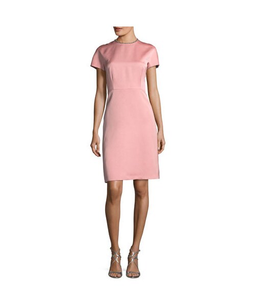 Escada エスカーダ の Escada Satin Embellished Collar A Line Cocktail Dress ワンピース Wear