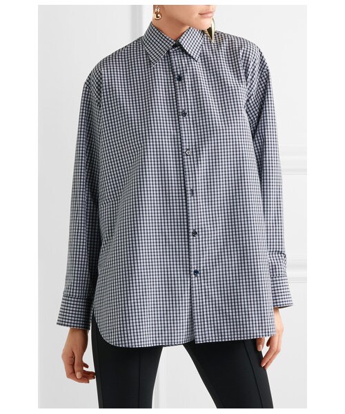 美品 BALENCIAGAバレンシアガ　ブラウス　ジョーゼット　ネイビー　シャツ 1566 ファッション 美品 BALENCIAGAバレンシアガ ブラウス