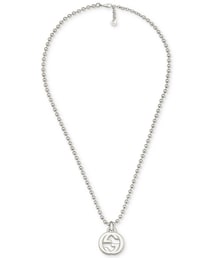 GUCCI | Gucci Interlocking G Logo Pendant Necklace in Sterling Silver(ネックレス)
