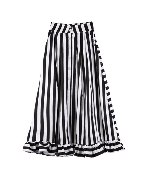 DINT（ディント）の「ミックスストライプフリルスカート（スカート・レディース・S/M）」の2枚目の写真