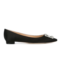 Manolo Blahnik | Manolo Blahnik - Hangisi バレエシューズ - women - レザー/Silk Satin - 35(バレエシューズ)
