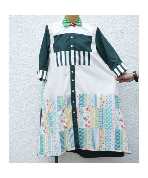 NIRAME.CO（ニラメッコ）の「ギフトふわワンピしゃつ 　～グリーンりん～（ワンピース・レディース・その他）」の5枚目の写真