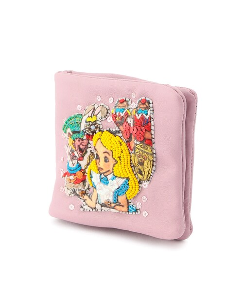 hug3×tamao 折財布 ディズニー アリスインワンダーランド 羊革 刺繍 rooms(ルームス)の「hug3×tamao Disney 折財布 Alice in