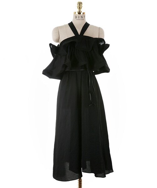 DINT（ディント）の「バーネットラッフルラインワンピース（ベルトset）（ワンピース・レディース・one(44~66size)）」の3枚目の写真