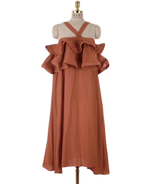 DINT（ディント）の「バーネットラッフルラインワンピース（ベルトset）（ワンピース・レディース・one(44~66size)）」の4枚目の写真