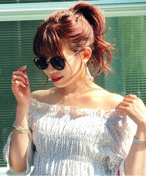 archives（アルシーヴ）の「ファッショングラスデミフレーム（サングラス・レディース・アイボリー/ブラック系その他・MEDIUM）」の12枚目の写真