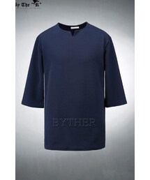 ByTheR | 7分袖スプリットネックTシャツ(Tシャツ/カットソー)