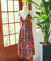 DINT | ブケトフラワー捺染ツーピース(シャツワンピース)