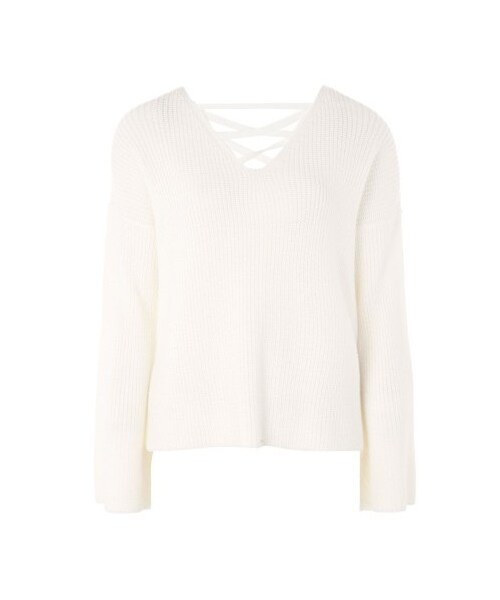 TOPSHOP（トップショップ）の「Women's Topshop Lattice Back Sweater（ニット/セーター・レディース・Ivory/Yellow・0 US (fits like 00)/10 US (fits like 10-12)/12 US (fits like 14)/2 US (fits like 0)/4 US (fits like 0-2)/6 US (fits like 2-4)/8 US (fits like 6-8)）」の6枚目の写真