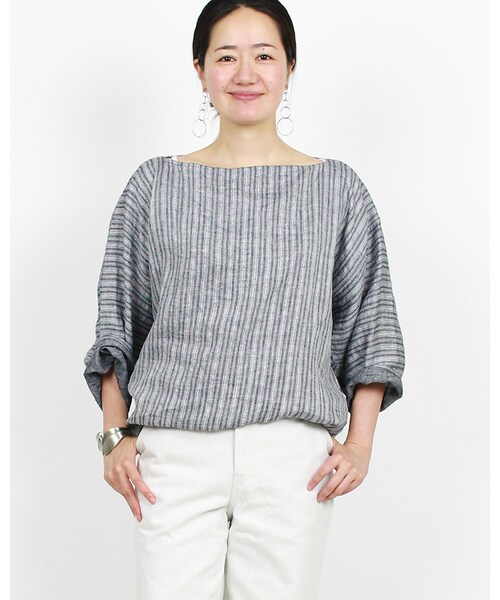 45R（フォーティファイブアール）の「リネン先染めブラウス（）」 - WEAR