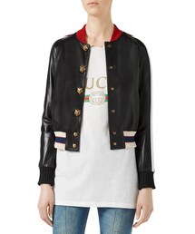 GUCCI（グッチ）の「Gucci Embroidered Leather Bomber, Black