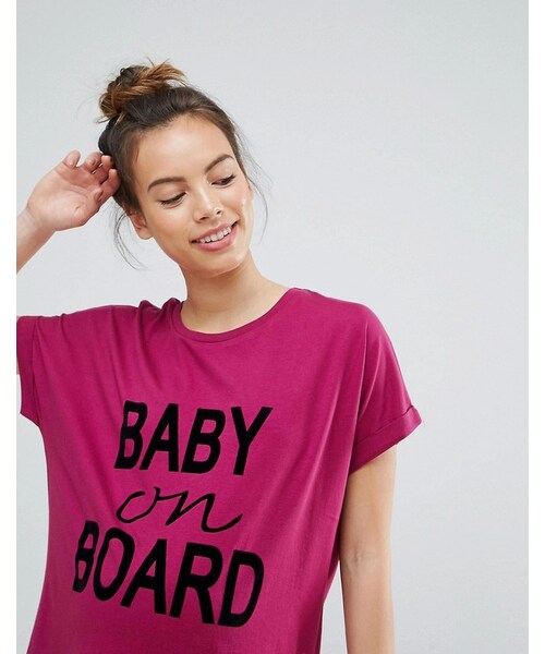 ASOS DESIGN Maternity nursing double layer t-shirt with embroidered sleeve