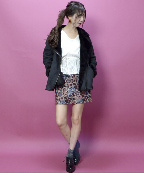 archives（アルシーヴ）の「ゴブラン台形ミニスカート（スカート・レディース・オフホワイト/ブラック/ベージュ・MEDIUM）」の9枚目の写真