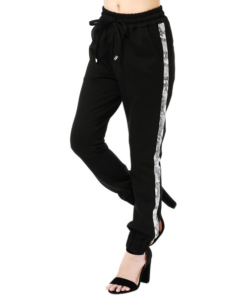 EGOIST（エゴイスト）の「ポンチラインジョギパンツ（パンツ・レディース・BLACK/GRAY/D_BLACK・Size : F /）」の2枚目の写真